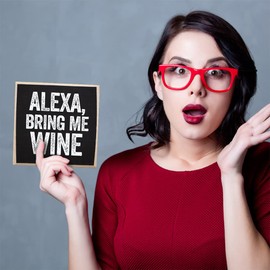 Alex-, Bring Me Wine - Decor for Kitchen - Wooden Sign Wall Art - Little Signs with Sayings - Funny Home, Gifts Must Haves Women - Great Gift Her & Him