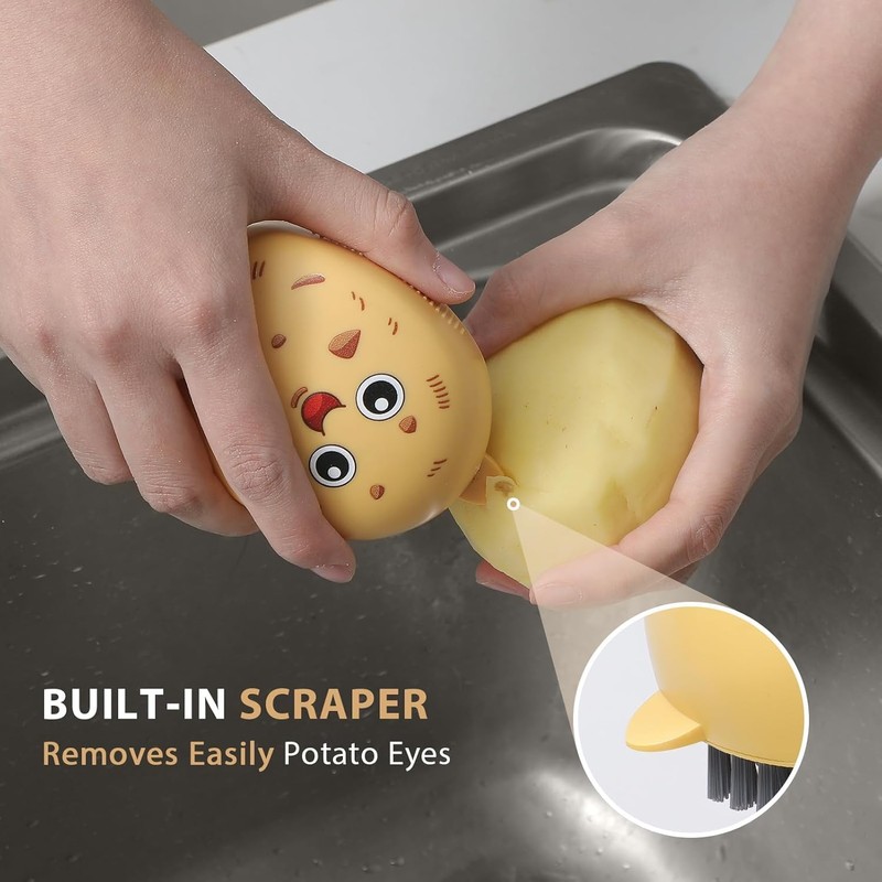 Lumkew Vegetable Brush Scrubber for Potato Mushroom (1, Potato)