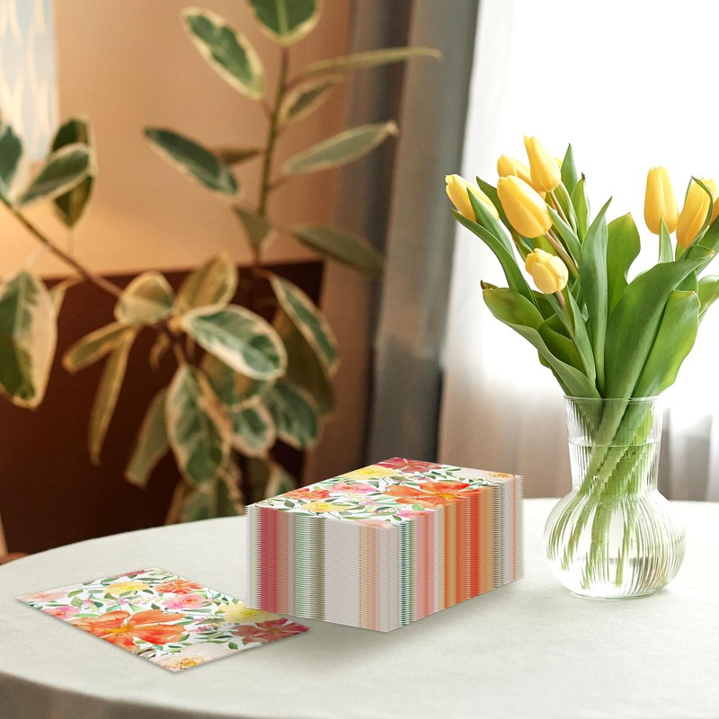 Summer Floral Paper Napkins - 100Pack, 2Ply