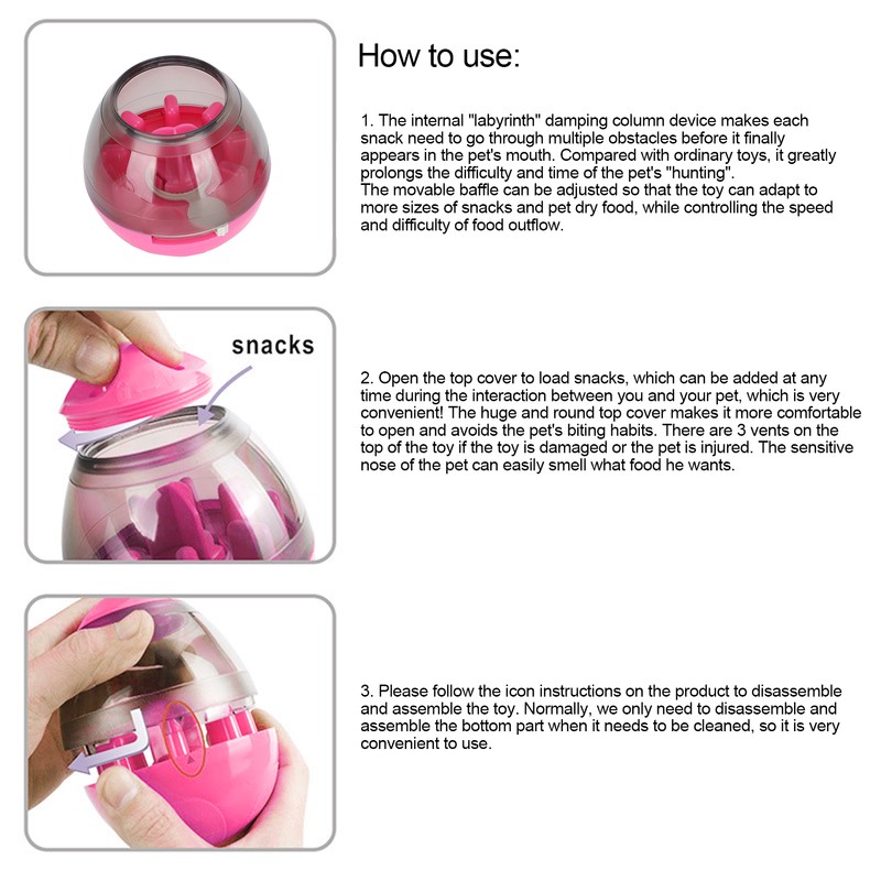 Pets Dogs Leaking Food Dispenser for Tumbler Ball ABS PC