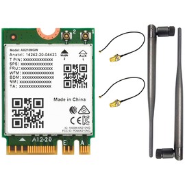 Tarjeta WiFi 6E AX210 NGW inalámbrica AX210 WiFi, módulo inalámbrico AX210 NIC, Gigabit 2.4G/5G/6GHz Tri Band Wi-Fi 6E, 802.11AX estándar, Bluetooth 5.2, MU-MIMO, compatible con Linux, Windows