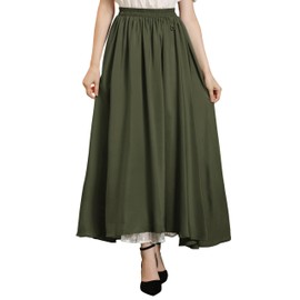 Maxi Long Renaissance Skirts for Women Double Layered Ren Faire Costume Garden Green XXL