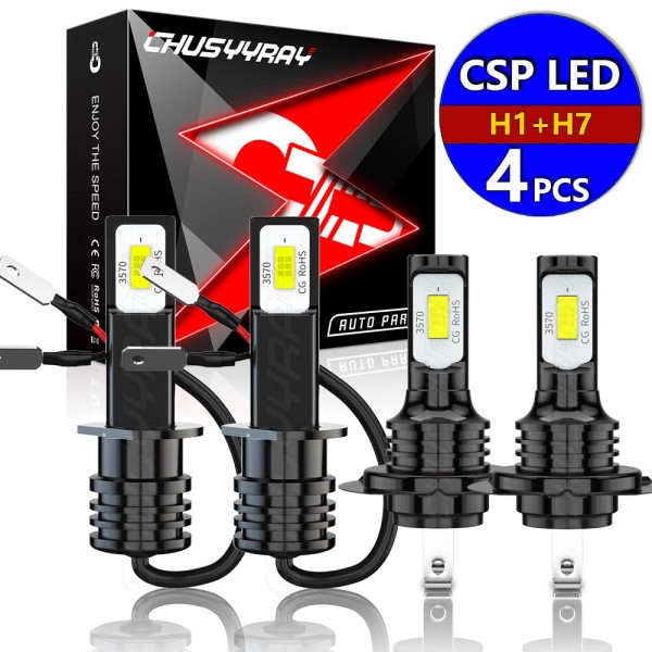 CHUSYYRAY H1 H7 Combo LED Headlight High-Low Beam Bulbs Kit