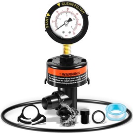sixcow 98209800 High Flow Manual Air Relief Valve with Pressure Gauge and 87300400 Body O-Ring Replacement Pool and Spa Filter Clean & Clear, Predator, EasyClean and Warrior Pool Filter..
