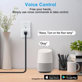 WiFi Smart Outlet Plug with Remote 2Sets,GreenCycle 1PK Portable Remote Control Outlet Plug with Magnetic Base Remote,Compatible with Tuya/Smart Life Alexa and Google Home,10A/1500W,TUV FCC List(2.4G)