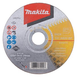 Makita E-17120-12 Cutting Discs INOX 125 x 1.0 mm Pack of 12 in Plastic Box for Steel Stainless Steel Extra Thin A60V-BF EN12413