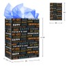 FaCraft Fathers Day Gift Bags with Tissue Paper 11.5" Large