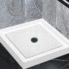 Shower Mat Non Slip,Soft Square Shower Mat with Drain,24 x
