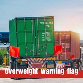 Kinlop 12 Pcs 18" x 18" Orange Safety Flag Orange Warning Flag Vinyl Wide Oversize Load Caution Flags with 24'' Wooden Dowel for Trucks Trailer and Pedestrian Crossings Construction Sites Parking