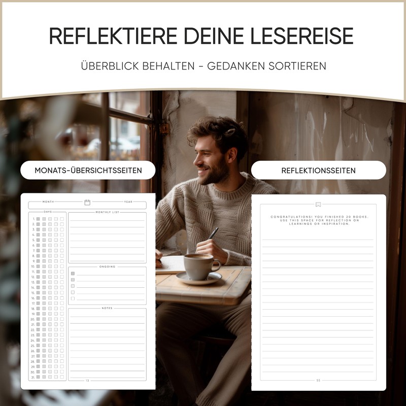 NORTHERN NOTES® Edles Lesetagebuch & Book Journal A5 - Tagebuch