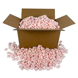 UOFFICE Anti Static Packing Peanuts 3.5 cu. ft, (22.5 Gallons) S-Shaped Popcorn Cushion for Shipping (Pink)