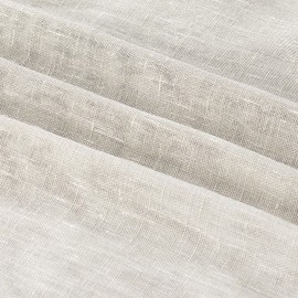 Turquoize Elegant Linen French Door Curtains Light Filtering Curtain Panels Rod Pocket Linen Panel for Glass Door With Tie-Back Privacy Assured Semi Sheer Door Panels, 52"W by 72"L, 2 Panels, Natural