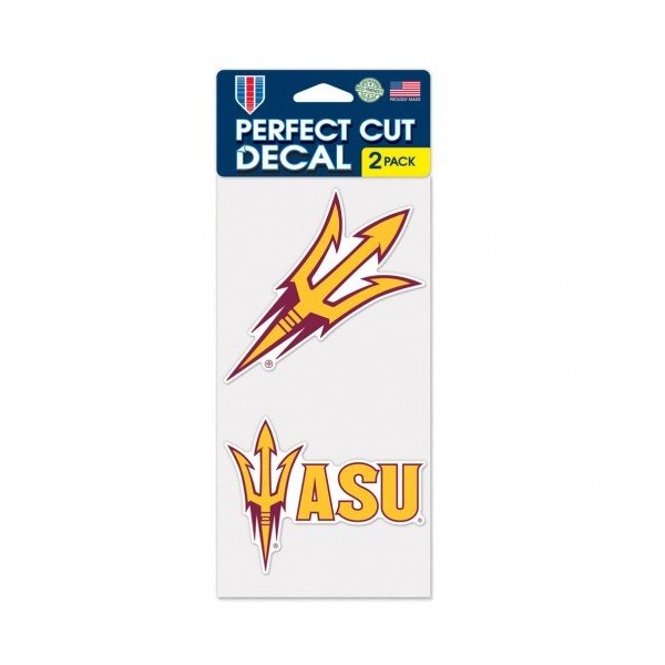 WinCraft NCAA Arizona State University Perfect Cut Decal (Set of 2), 4" x 4"