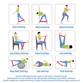 Resistance Bands set for Women - Exercise Bands 5 Strength Levels Loop Exercise Bands for Pilates Elastic Resistance Band Women Exercise Band for Home Gym Flexbands