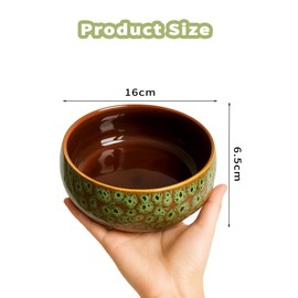 JWShang Lotus Bowl Planter for Planting in Water Indoors, Round Ceramic Lotus Flower Pot, Outdooor Garden Decorative Leak-Proof Bonsai Bowl for Lotus Seeds, Water Lily, Succulents (Green)