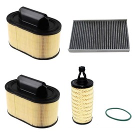 Kit of Air Filter and Oil Filter for Maserati Ghibli Levante Quattroporte 670001545, 670005021, 000311401, 4 Pcs
