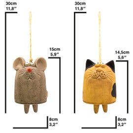 Blümelhuber Cat and Mouse Bell Large Window Decoration Hanging Mouse and Cat Decoration Hanging