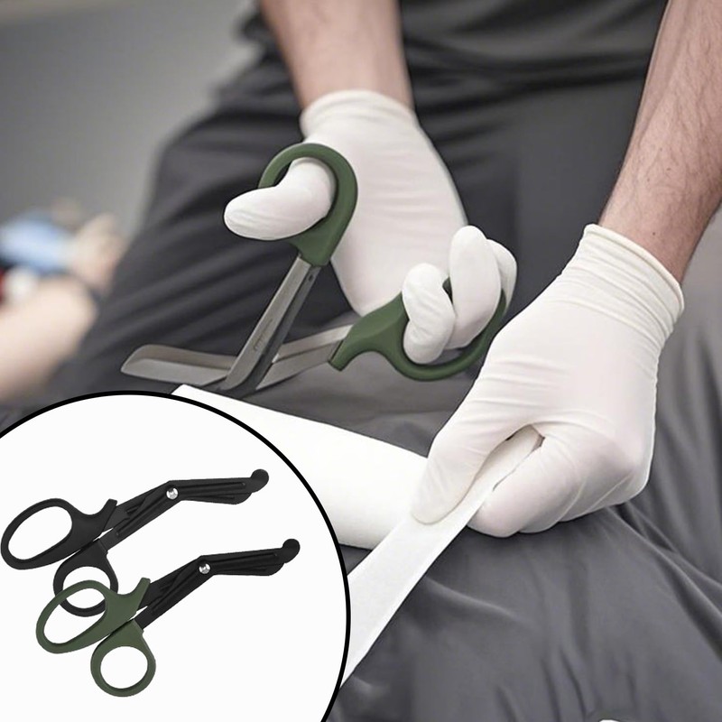 2 Stück Schwarz Und Grün Verbandschere,Rettungsschere,Medizinische Verbandschere,Pflasterschere,Rettungsdienst,Trauma-Scheren,15cm Bent Stealth,für Krankenschwestern,Medizinstudenten,Notaufnahme
