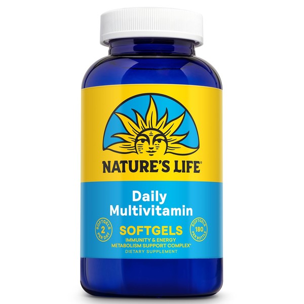 Nature's Life Soft Gelatin Multiple | Complete Daily Multivitamin & Mineral Supplement with Iron | 180 Easy-to-Swallow Softgels | 3-Month Supply