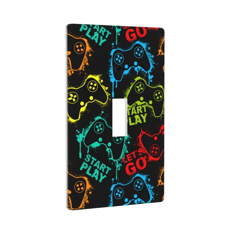 Video Game Controller Light Switch Covers 1-Gang,Decorative Single Toggle Light
