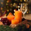 KONNI Orange Pillar Candles Set of 3, 3"x 4" Unscented
