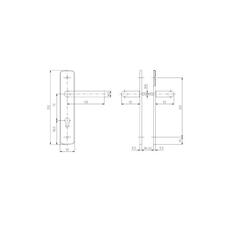 ROSTEX Renovation Fitting Stainless Steel Renovation Fitting with Vigo Handle
