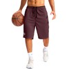 G Gradual Men's Basketball Shorts, Wine, Medium