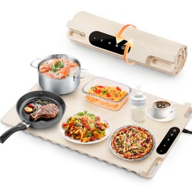 Food Warming Mat, Roll Up Electric Warming Tray, Graphene Heating Film Fast Full Surface Heating Mat with 3 Level Adjustable Temperature for Parties Buffets Gatherings Holidays Daily Use