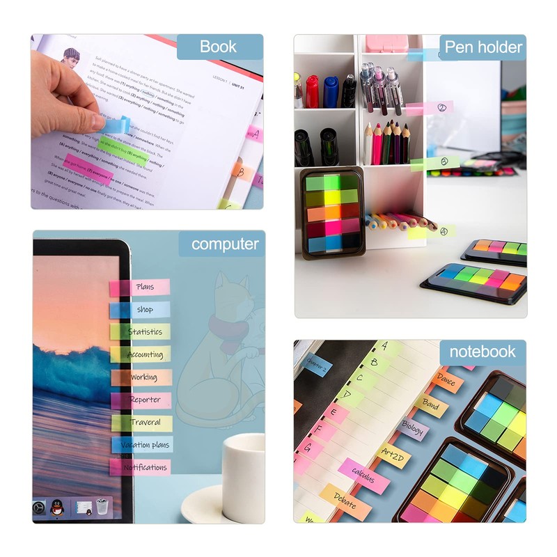 Golcellia 300 Pcs, Transparent Sticky Notes, Page Markers, Sticky Tabs,