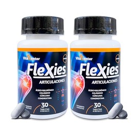 Flexies  Suplementos Alimenticios  Pack de 2  Tabletas de cido Hialurnico, Colageno y Curcuma  Suplemento para Articulaciones y Skincare  Contiene... 