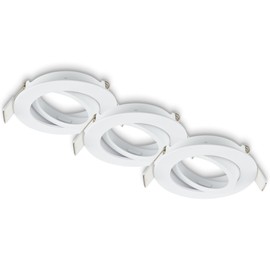 BRILONER - Set of 3 Recessed Spotlights, 230 V, Flat, Swivelling, GU10, Max. 7 W, Spotlights, Ceiling Spotlights, Ceiling Spotlights, 68 mm Hole Dimensions, 8 x 2.2 cm, White