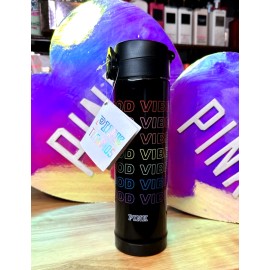 Victoria's Secret Victoria’s Secret Pink Good Vibes Black Rainbow🌈  Thermos Water Bottle Flip Lid