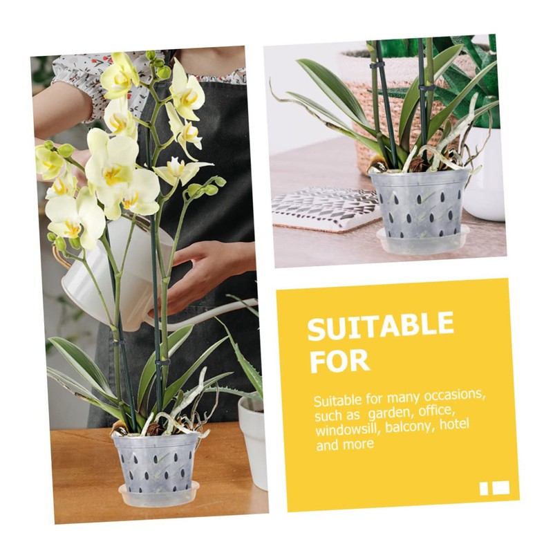 CIYODO 6sets Transparent Orchid Pots Breathable Net Pots Drainage and
