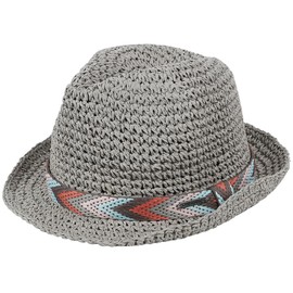 Chillouts Medellin Crushable Straw Hat Summer Sun Hat Beach Hat Trilby Straw Trilby - grey
