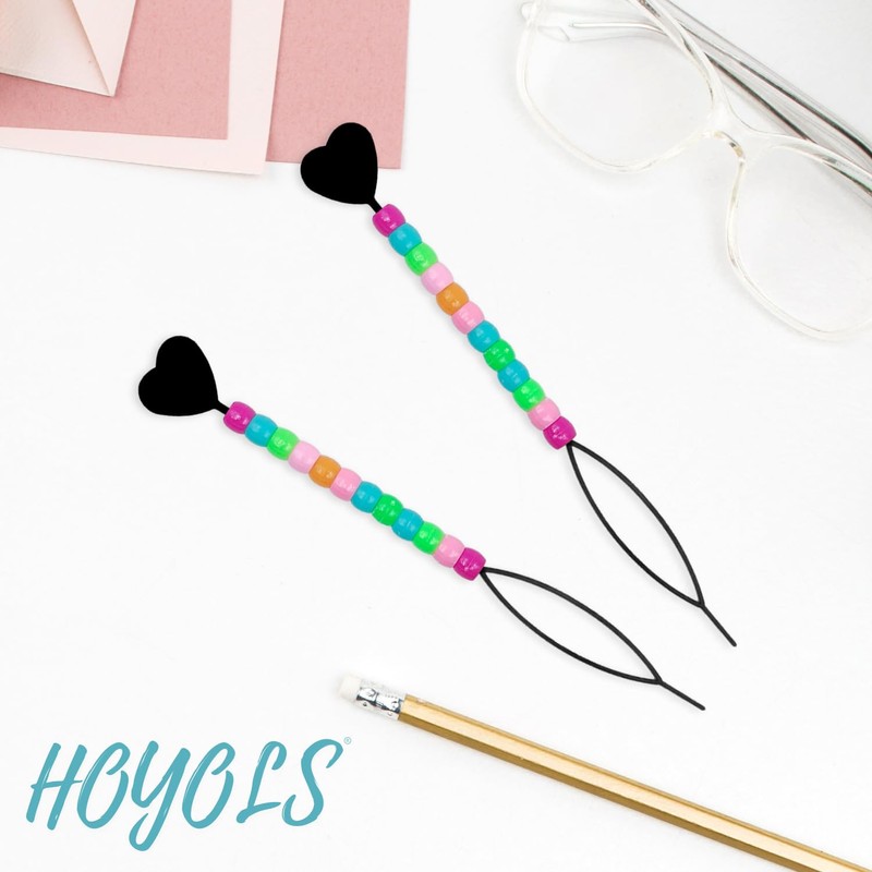 Hoyols Quick Hair Beading Tools with Colorful Pony Beads Magic