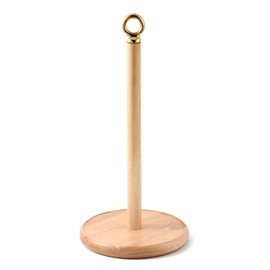 SATU BROWN Stylish Paper Towel Holder Countertop with Heavy Duty Wood Base, Farmhouse Paper Towel Roll Stand for Kitchen Counter fits Standard and Jumbo Size Paper Towels