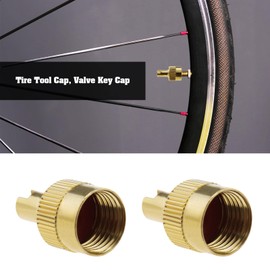eMagTech 10PCS Tyre Valve Caps with Valve Core Remover Design Copper Car Tire Valve Stem Covers Tyre Dust Caps for Car Motorcycle Truck Bicycle 7mm Hole Diameter Gold