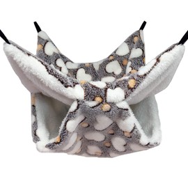 LXTaoler Pet Hammock for Small Animals, Soft and Warm Pets Cage Hammock 2/3 Layers Hanging Bed for Cute Hamsters, Ferrets, Parrots, Guinea Pigs, 34 x 34 cm, Brown