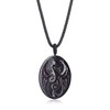 coai Mens Black Obsidian Stone Dragon Amulet Pendant Necklace