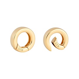 PH PandaHall 2pcs 925 Sterling Silver Spring Clasp Gold Spring Gate Rings, 10mm Round Spring Ring Clasp Necklace Shortener Clasp Connector for Pendents Bracelets Anklet Jewelry Making