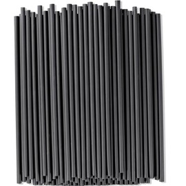 100Pcs Black Disposable Straws, Plastic Straws for Bubble Tea, Popping Pearls, Straws Disposable Plastic for Drinks, Plastic Drinking Straws for Juice Drinks Drinks Straws Party Supplies