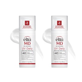 EltaMD UV Daily SPF 40 Face Sunscreen Moisturizer with Zinc Oxide, Daily Face Moisturizer with SPF, Sunscreen, For Dry Skin 1.7 oz Pump (Pack of 2)