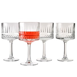 Pasabahce Premium Vintage Extra Large Coupe Glasses Set of 4 - Extra Large Goblet Exclusive Gin,Margarita,Wine, Cocktail, Champagne Glasses- Crystal Design - 16,9 Oz Long Stem Glassware