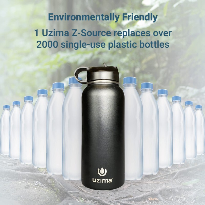 Uzima - Z-Source Filtered Water Bottle for Hiking, Backpacking, Camping,