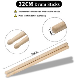 Windspeed 3 Pairs Drum Sticks, Classic Maple Wood Tip Drumsticks for Students and Adult (32cm)