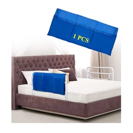 Almohadillas de protección para barandilla de cama, almohadillas para hospital con acolchado para cuidado médico, protección de seguridad para caerse fuera de la cama, paragolpes para mesita de noche, 30 x 12 pulgadas, mitad (azul, 1 unidad)