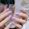 24 Pcs Nail Tips Purple Flash False Nails Cat Eye
