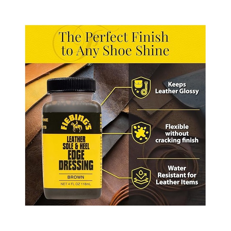 Fiebing's Leather Sole & Heel Edge Dressing, 2-Pack Brown (4