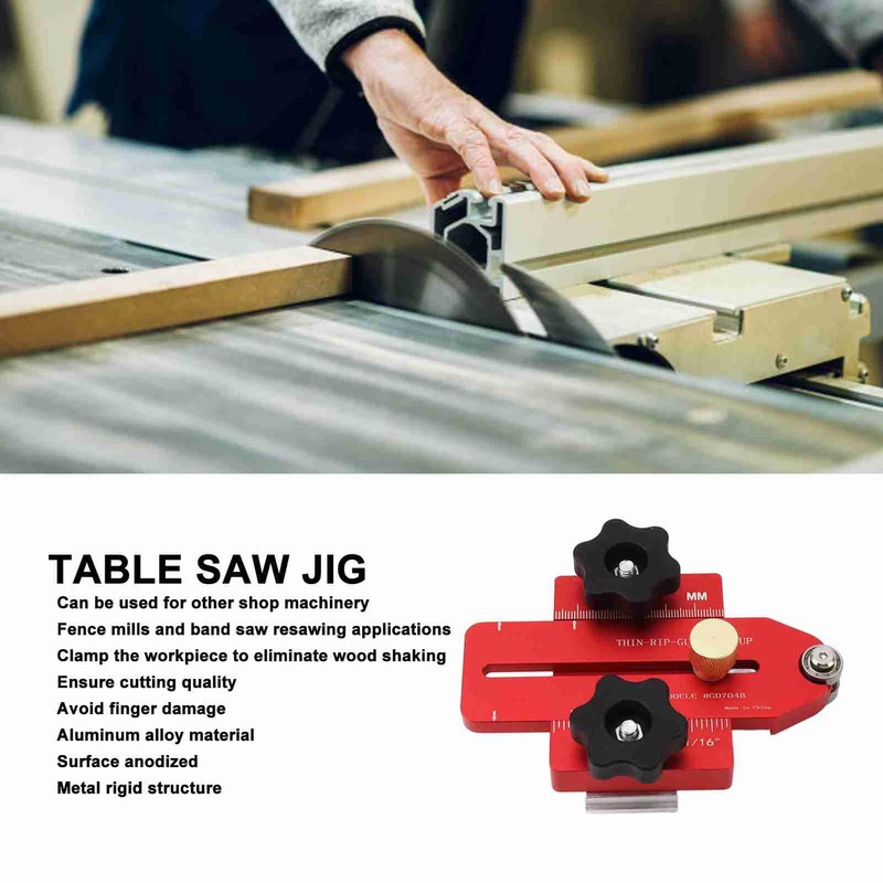 Thin Rip Table Saw Jig Guide, High Accuracy Aluminum Alloy