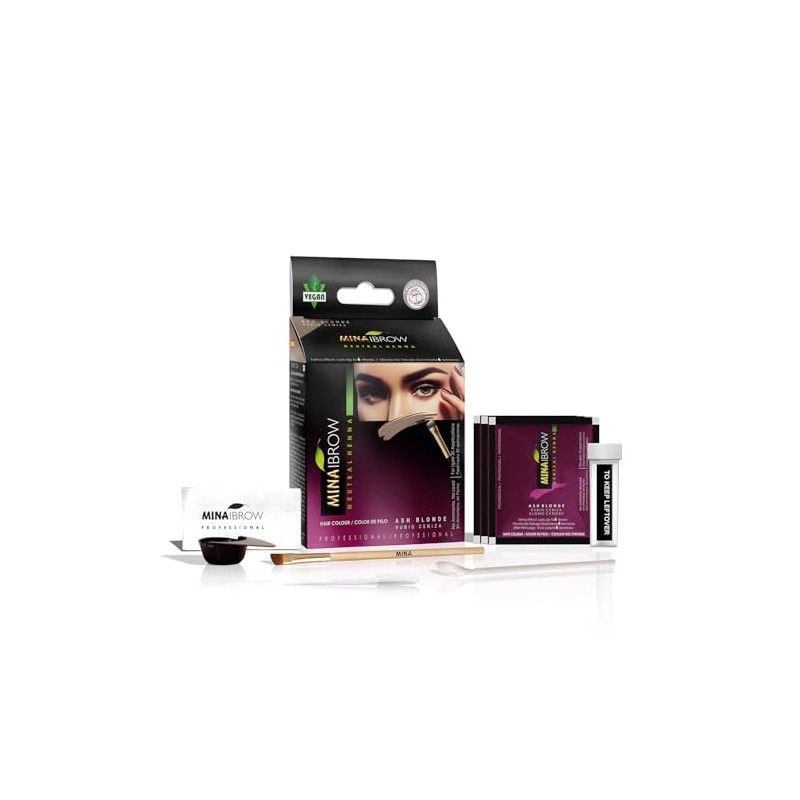 MINA Ibrow Henna - Kit de tinte rubio ceniza |